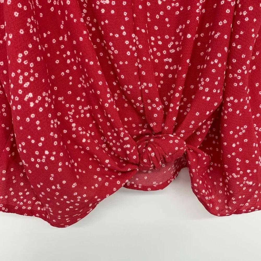 Lush Top Red Devon Knot Front Cami Blouse Sleeveless NWT - Picture 4 of 8